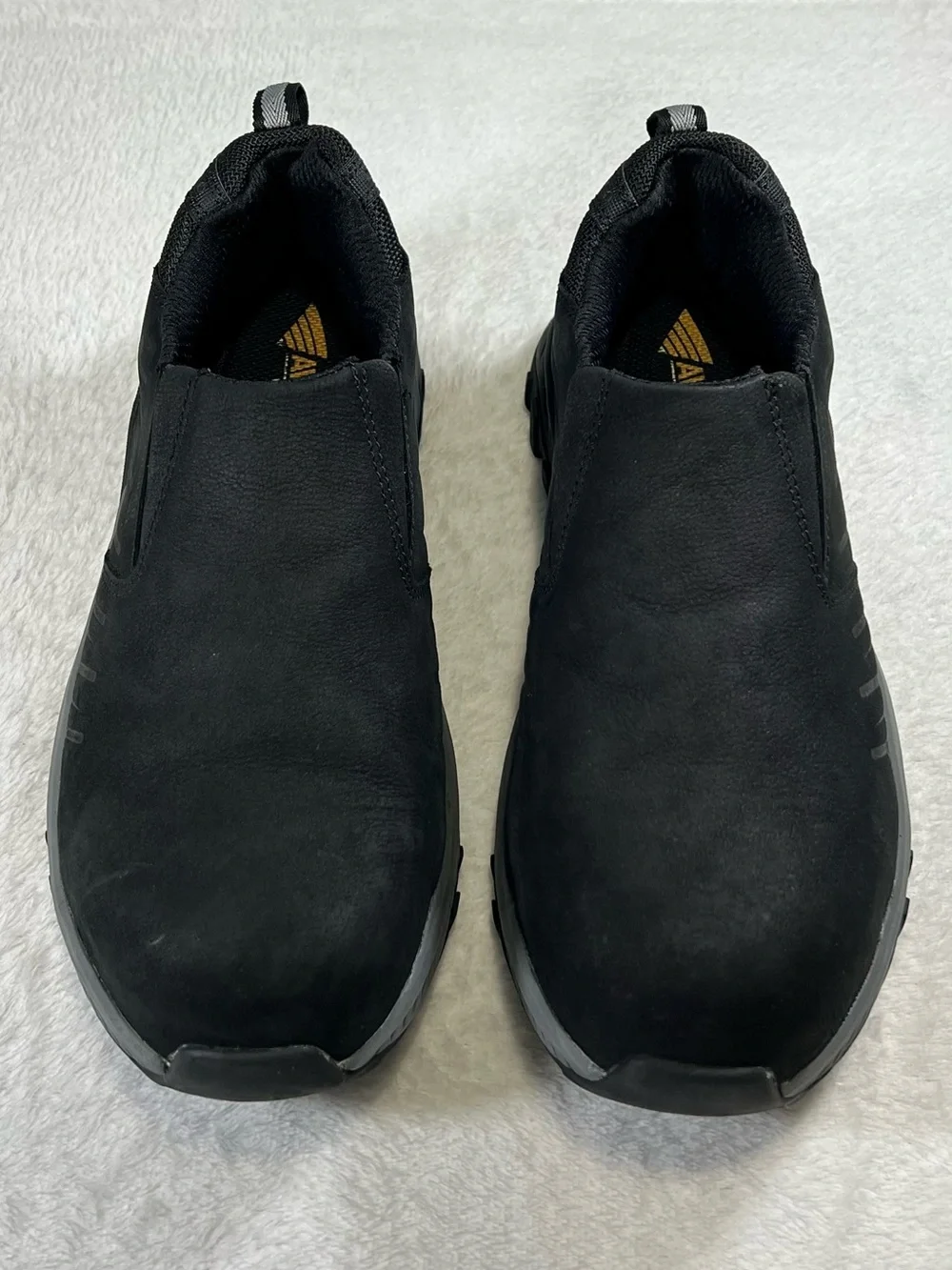 Avenger Men's Summit Trail Black and Gray Slip-On Work Shoes -Composite Toe SD10